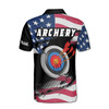 Custom Name Archery Arrow Board USA Flag Black 3D Men's Polo Shirt S-5XL