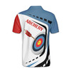 Custom Name Archery Arrow Board Canada White Blue Red 3D Men's Polo Shirt S-5XL