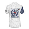 Custom Name Archery Arrow Board Stitches USA White 3D Men's Polo Shirt S-5XL