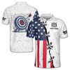 Custom Name Archery Arrow Board Stitches USA White 3D Men's Polo Shirt S-5XL