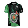Custom Name Archery Bow Arrow Lightning Black Green 3D Men's Polo Shirt S-5XL