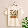 Boho Fall Floral Retro Pumpkin Shirt Adult T Shirt S-5XL