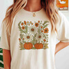 Boho Fall Floral Retro Pumpkin Shirt Adult T Shirt S-5XL