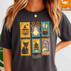 Cute Ghost Pumpkin Cat Retro Halloween Shirt Adult T Shirt S-5XL