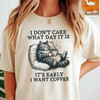 Cat Coffee Retro Meme Shirt Adult T Shirt S-5XL