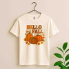 Hello Fall Cute Autumn Thanksgiving Shirt Adult T Shirt S-5XL