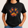 Autumn Leaves Dog Paw Fall Shirt Adult T Shirt S-5XL