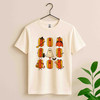 Cute Halloween Ghost Pumpkin Patchwork Shirt Adult T Shirt S-5XL