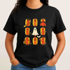 Cute Halloween Ghost Pumpkin Patchwork Shirt Adult T Shirt S-5XL