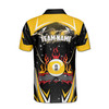 Custom Name Billiard Fire Lightning Stars Black Yellow 3D Men's Polo Shirt S-5XL