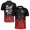 Custom Name Best Dad Ever Gift for Father Black Red Men's Polo Shirt S-5XL