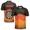 Custom Name Darts Eagle Black Orange 3D  Men's Polo Shirt S-5XL