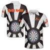 Custom Team Name Darts Skull Black Red 3D Men's Polo Shirt S-5XL