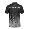 Custom Name Pickleball Paddle Swing Dots Black White 3D Men's Polo Shirt S-5XL