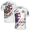 Custom Name Darts Board USA Flag White 3D Men's Polo Shirt S-5XL