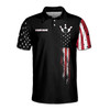 Custom Name Bowling Ball Pin Eagle Feather USA Black 3D Men's Polo Shirt S-5XL