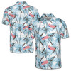 Gun Palm Tree USA Flag Blue 3D Men's Polo Shirt S-5XL