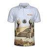 Custom Name Freemason Masonic Temple Scenary Sky Blue Sandy 3D Polo Shirt S-5XL