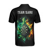 Custom Name Darts Board Ethereal Fire Black 3D Men's Polo Shirt S-5XL