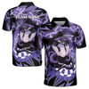 Custom Name Darts Board Lightning Cobra Purple 3D Men's Polo Shirt S-5XL