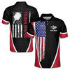 Custom Name Pickleball Paddle USA Black Red 3D Men's Polo Shirt S-5XL