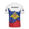Custom Name Russia Flag Coat of Arms White Blue Red 3D Men's Polo Shirt S-5XL