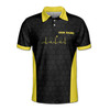 Custom Name Pickleball Paddle Heartbeat Black Yellow 3D Men's Polo Shirt S-5XL