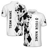 Custom Name Pickleball Paddle Ink Drop White Black 3D Men's Polo Shirt S-5XL