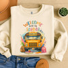 Welcome Back To School Colorful School Bus Teacher Student Sweatshirt Adult S-5XL