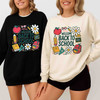 Watercolor Back To School Teacher Sweatshirt Adult S-5XL