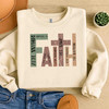 Retro Faith Christian Cross Sweatshirt Adult S-5XL