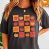 Retro Fall Pumpkins Shirt Vintage Checkered Autumn T-Shirt S-5XL