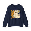 Checkered Ghost Halloween Sweatshirt Adult S-5XL