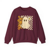 Checkered Ghost Halloween Sweatshirt Adult S-5XL