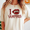I Love Vampires Shirt Gothic Fang Lips T-Shirt S-5XL