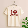 I Love Vampires Shirt Gothic Fang Lips T-Shirt S-5XL