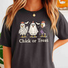 Funny Chicken Chick Or Treat Halloween Adult T-Shirt S-5XL
