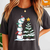 Retro Christmas Snowman Cute Holiday Crewneck Shirt T-shirt S-5XL