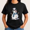 Christmas Snowman Holiday Crewneck Shirt T-shirt S-5XL