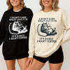 Cat Coffee Retro Sweatshirt Adult S-5XL