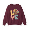 Love Turkey Cute Thanksgiving Sweatshirt Adult S-5XL