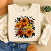 Retro Floral Pumpkin Halloween Sweatshirt Adult S-5XL