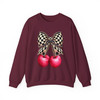Trendy Checkered Coquette Bow Sweatshirt Adult S-5XL