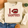 I Love Vampires Shirt Gothic Fang Lips Sweatshirt S-5XL