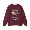 Dear Santa Just Bring Wine Funny Christmas Sweatshirt S-5XL