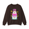 Snowman Womens Christmas Holiday Crewneck Sweatshirt S-5XL