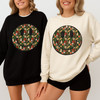 Festive Smiley Holiday Christmas Crewneck Sweatshirt S-5XL