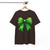 Cozy Colorful Christmas Lights Green Bow Shirt T-shirt S-5XL