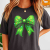 Cozy Colorful Christmas Lights Green Bow Shirt T-shirt S-5XL