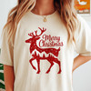 Cozy Winter Holiday Reindeer Graphic Christmas Shirt T-shirt S-5XL